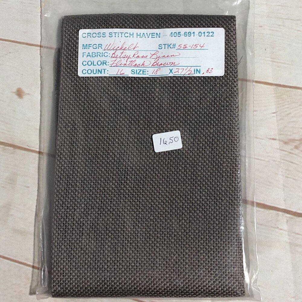 Betsy Ross Linen Cross Stitch FLINTLOCK BROWN 16 Count